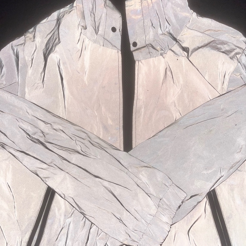 Forever 21 Gray Reflective Mesh Jacket